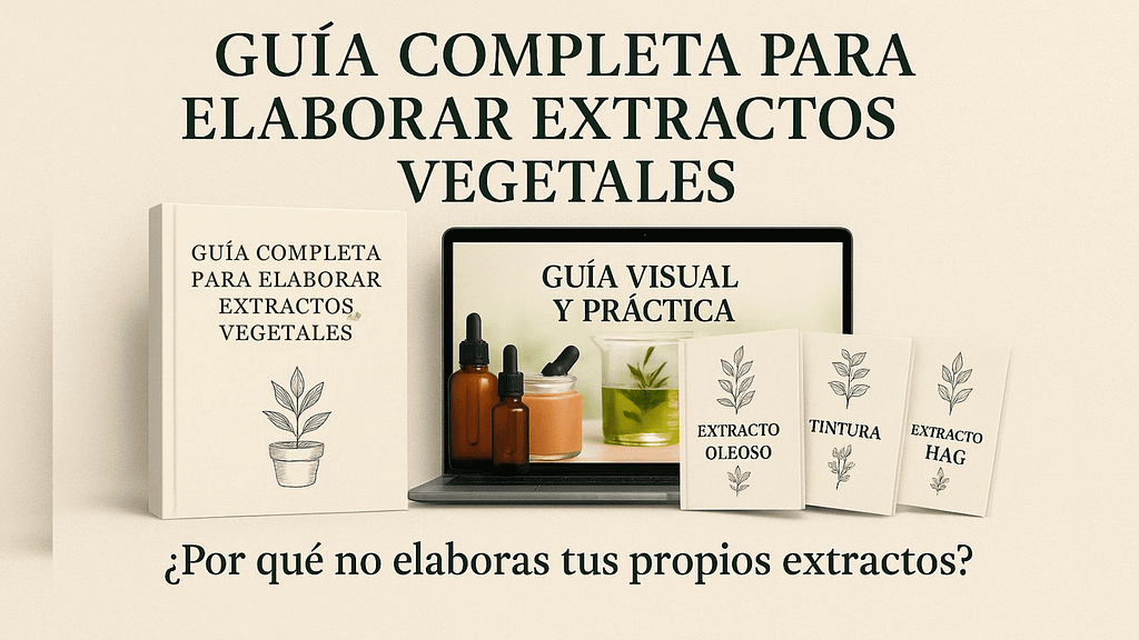 Ilustracion presentacion del curso online de elaboracion de extractos vegetales para elaborar oleatos, tinturas, hidroglicerinados en casa. una guía definitiva de cosmética natural