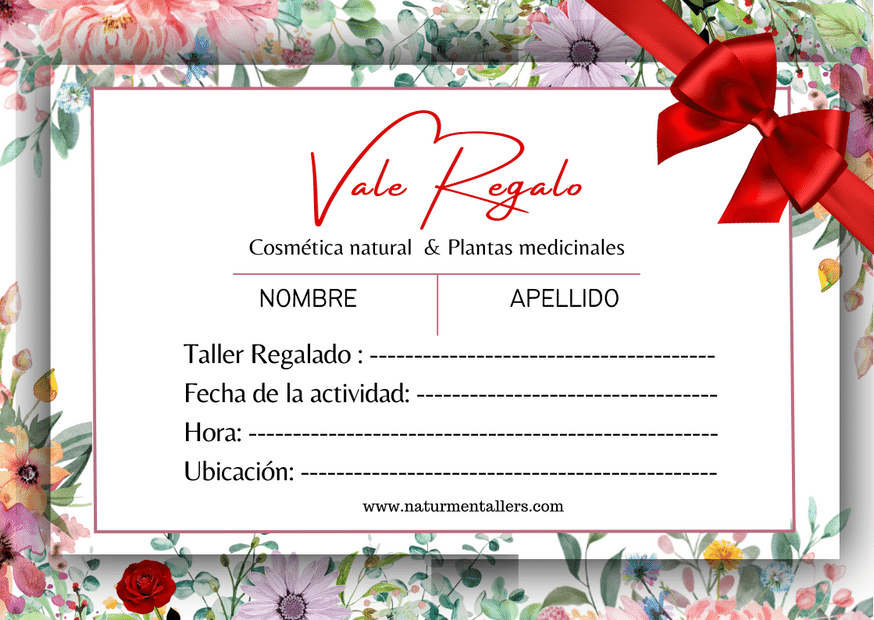 Vale Regalo para Talleres de Cosmética Natural en Barcelona – Naturmentallers vale regalo para talleres de cosmetica natural en barcelona