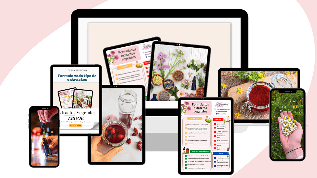 Mockup de la guía para crear extractos vegetales efectivos para cosmética natural en formato PDF