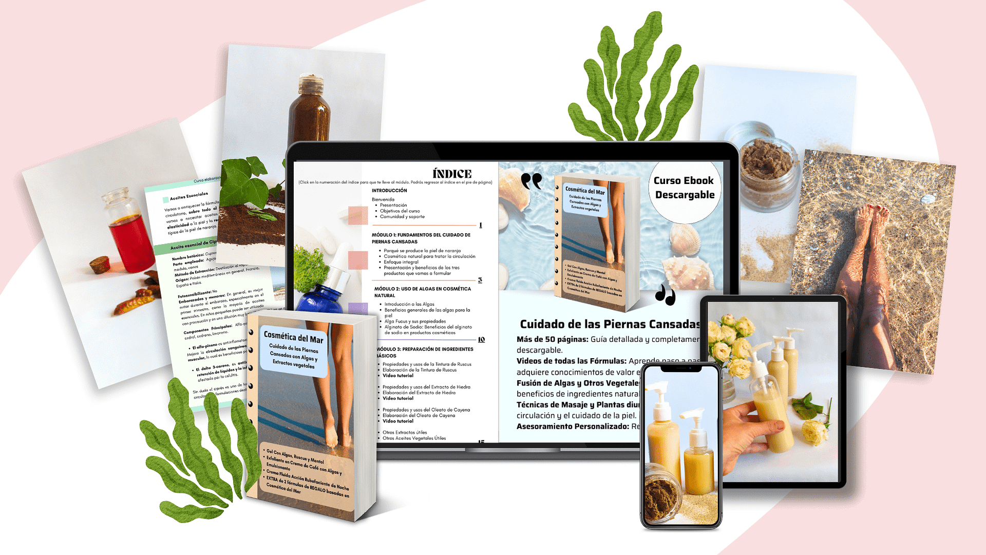 Cosmética del Mar: Contenido del Curso online para Piernas Cansadas