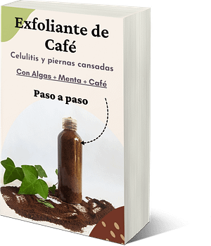 Exfoliante con textura en crema y activos como café, algas y menta para mejorar la circulación y revitalizar la piel, explicado en el curso