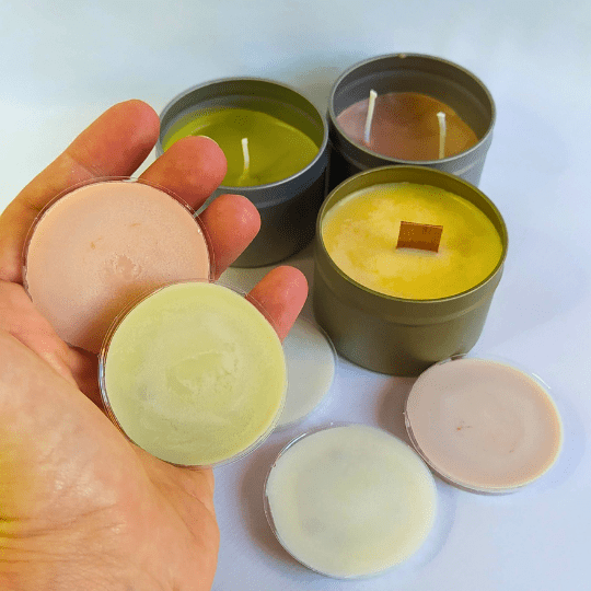 velas de masaje elaboradas por alumnos de naturmentallers en el curso de cosmetica natural presencial bareclona