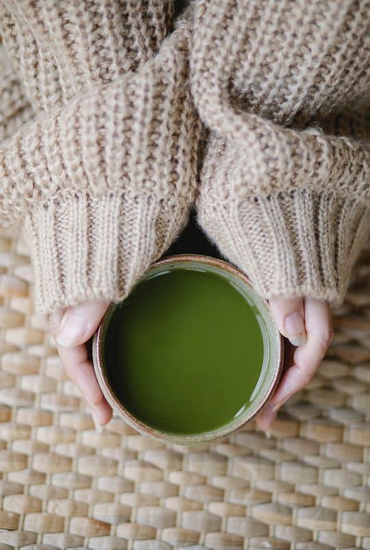 Bebida de te matcha