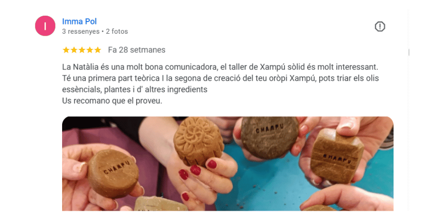 testimonios y reseñas de naturmentallers talleres de cosmetica natural en barcelona y plantas medicinales