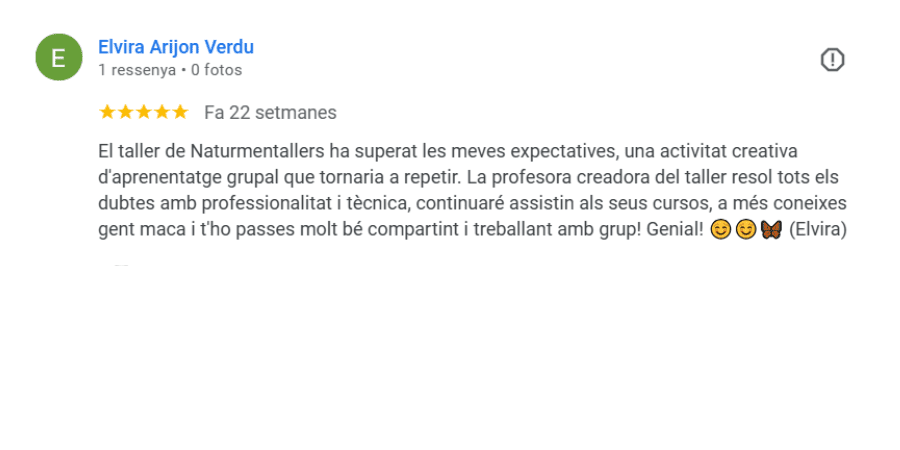 testimonios y reseñas de naturmentallers talleres de cosmetica natural en barcelona y plantas medicinales