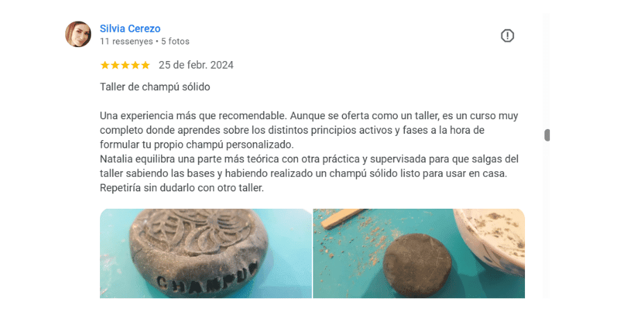 testimonios y reseñas de naturmentallers talleres de cosmetica natural en barcelona y plantas medicinales