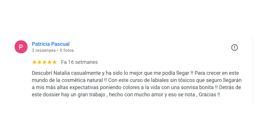 Cursos y Talleres de Cosmética Natural en Barcelona y Online | Naturmentallers 7 testimonios y reseñas de naturmentallers talleres de cosmetica natural en barcelona y plantas medicinales